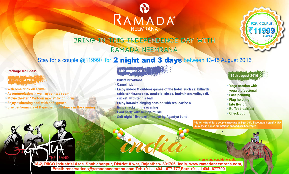 Around New Delhi |13-15 Aug | Independence day Hotel Package 2016